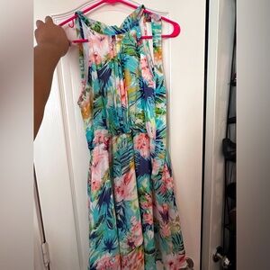 Colorful Floral Short Dress